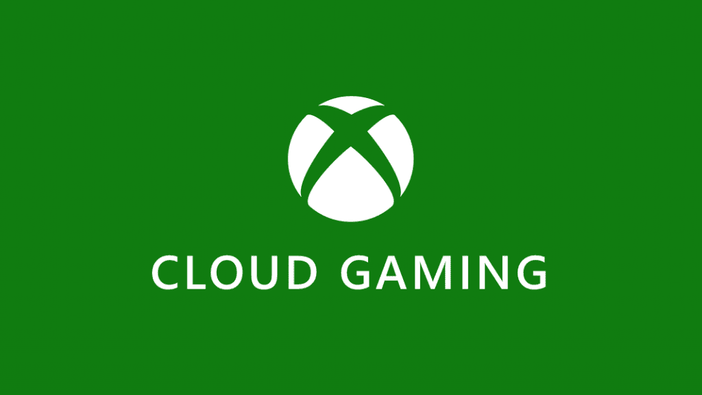 The Xbox Cloud Gaming logo, featuring the white Xbox sphere icon above the words "CLOUD GAMING" in white, all on a solid green background.
