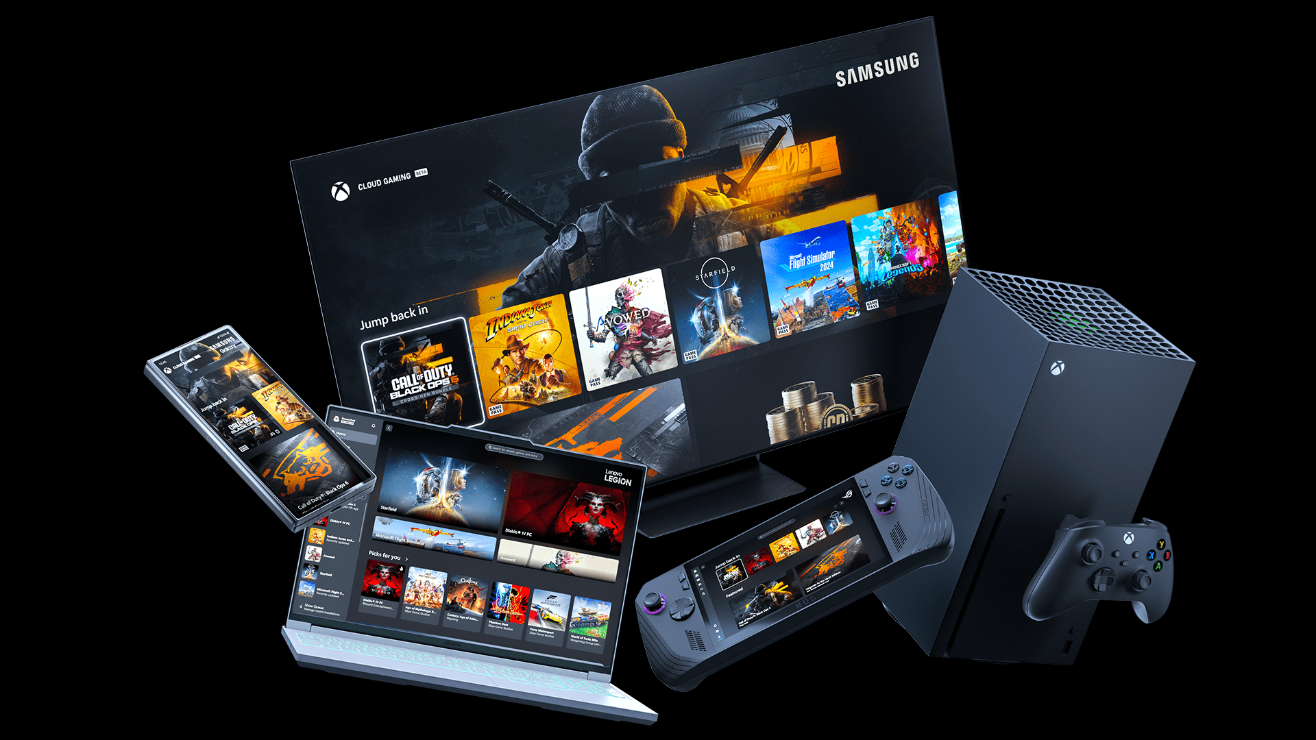 Xbox games on TV, handheld, PC, and mobile through cloud gaming
